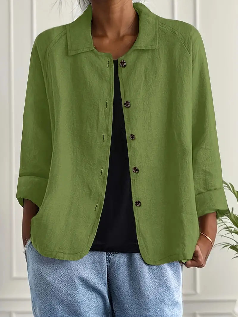 KENDRA – CASUAL BLOUSE-JAS MET KNOOPSLUITING