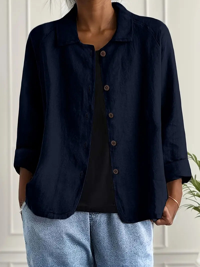 KENDRA – CASUAL BLOUSE-JAS MET KNOOPSLUITING