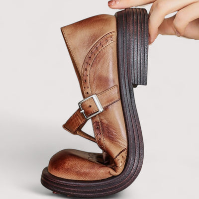 CAMILLE – VINTAGE T-STRAP LEREN SCHOENEN