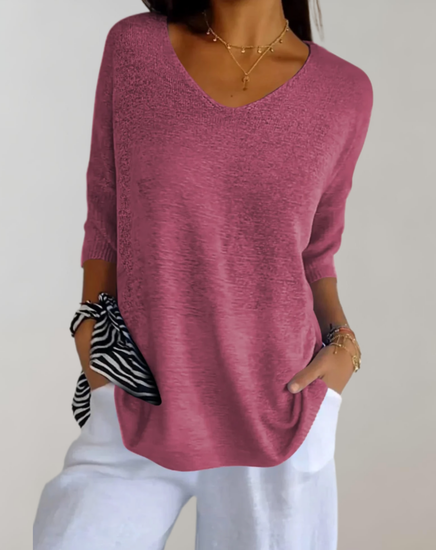 Mira™ | Gebreide Top Met V-Hals