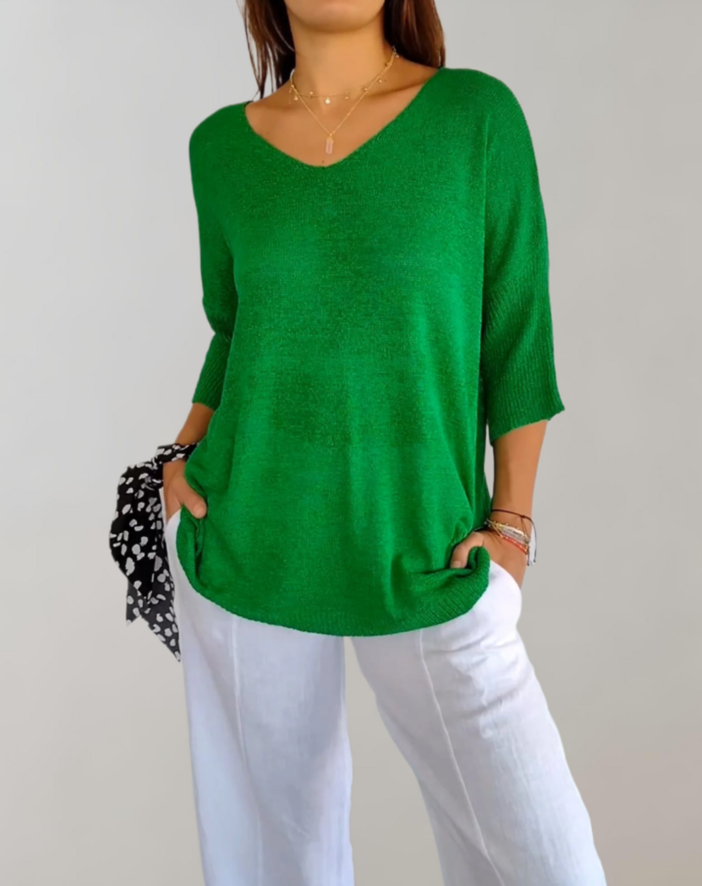 Mira™ | Gebreide Top Met V-Hals