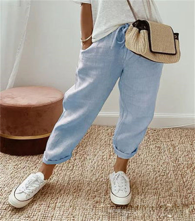 Minou™ | Elegante katoen-linnen broek