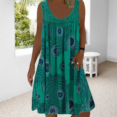 MARISSA – KUSTBRIES MOUWLOZE MIDI JURK