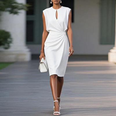 MAEVE – ELEGANTE GEDRAPEERDE KNIELANGE JURK